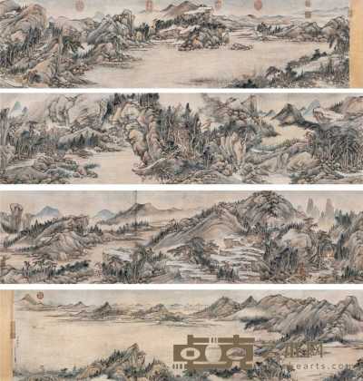 钱维城 富春秋色 卷 36.5×562cm